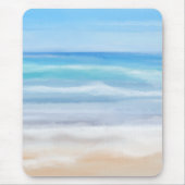 波よくはしゃぐが晴れた日のビーチ マウスパッド (正面)