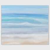 波よくはしゃぐが晴れた日のビーチ ラッピングペーパー (フラット)