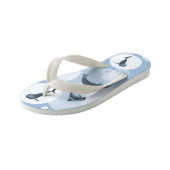 波よくはしゃぐジャンピングドルフィンズスチールブルー キッズビーチサンダル (アングル)
