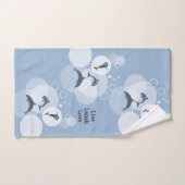 波よくはしゃぐジャンピングドルフィンズスチールブルー バスタオルセット (ハンドタオル)