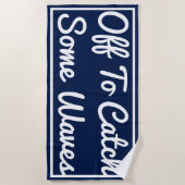 波をキャッチするためにオフビーチタオル ビーチタオル (正面)