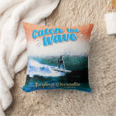 波をキャッチ – サーフィン楽園 クッション (ブランケット)