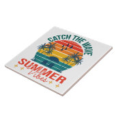 波をキャッチ 夏の気分 タイル (側面)
