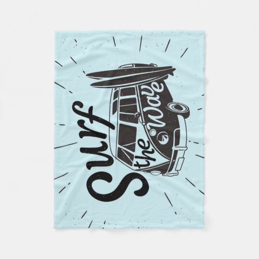 波をサーフして下さい フリースブランケット (正面)