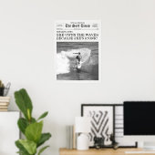 波を制する彼女 The Surf Times新聞 ポスター (ホームオフィス)