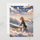 波を受けに行く ポストカード (正面/裏面)