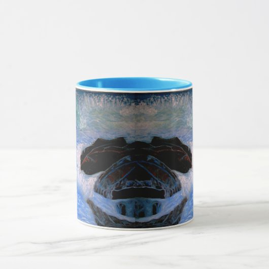 波を打ち砕くこと マグカップ (中央)