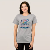 波を楽しもう – くじらと波 エディション トライブレンドTシャツ (正面全面)
