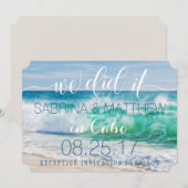 波を砕くオーシャン ウェディング 達成 招待状 (正面/裏面)