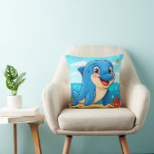 🐬 波を跳ねる幸せなイルカ 🌊✨ クッション (椅子)