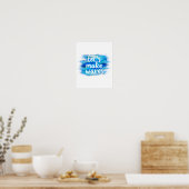 波を青と白の水の色引用文にしよう ポスター (キッチン)