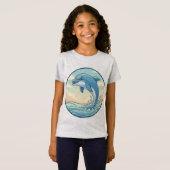波を飛び越えるイルカ Tシャツ (正面フル)