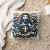 波インスパイア間のイエスの信仰 クッション (ブランケット)