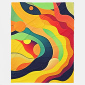 波エネル鮮やかギー フリースブランケット (正面)