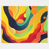 波エネル鮮やかギー フリースブランケット (正面(横))