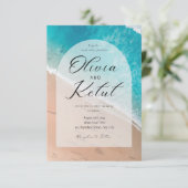 波エレガントを背景に 招待状 (スタンド正面)