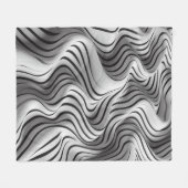 波エレガント布デザイン6 フリースブランケット (正面(横))