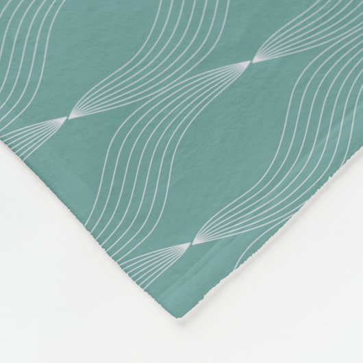 波エレガント織りパターン緑の背景 | フリースブランケット (角)