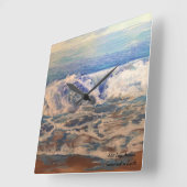 波オリジナルハンドア色彩の鮮やかート スクエア壁時計 (傾斜)