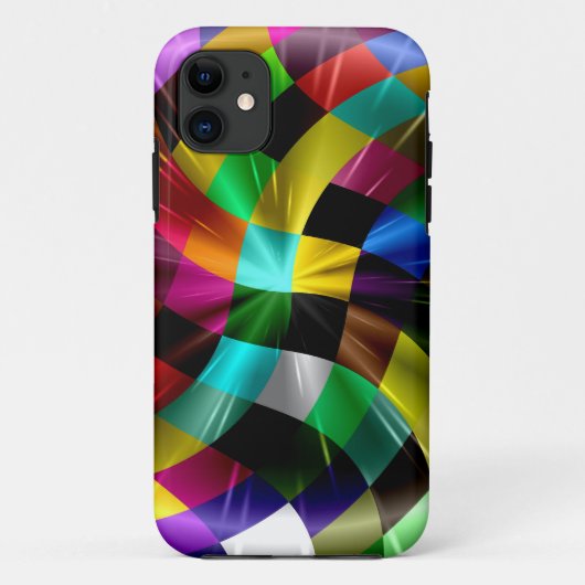 波カラフルのストライプの抽象芸術 Case-Mate iPhoneケース (裏面)