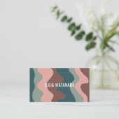 波カラフルのストライプQRコードSocial Media Chic 名刺 (スタンド正面)