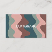 波カラフルのストライプQRコードSocial Media Chic 名刺 (正面)