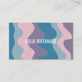 波カラフルのストライプQRコードSocial Media Chic 名刺 (正面)