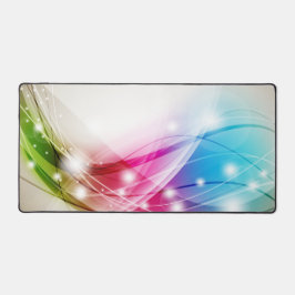 波カラフルのベージュの背景 デスクマット