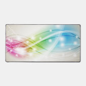 波カラフルのベージュの背景 デスクマット (正面)