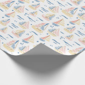 波カラフルの付いた抽象芸術船 ラッピングペーパー (角)