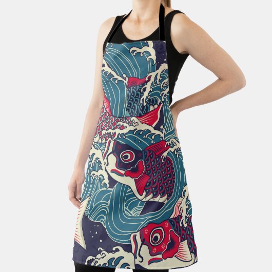波カラフルの魚 エプロン (インサイチュ)