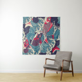 波カラフルの魚 タペストリー (インサイチュ(横))