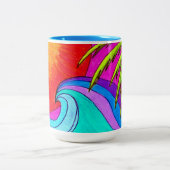 波カラフルコーヒーマグ ツートーンマグカップ (中央)