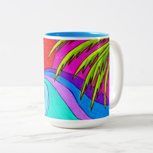 波カラフルコーヒーマグ ツートーンマグカップ (正面右)