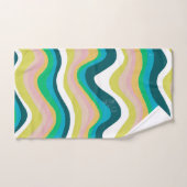波カラフルストライプ曲線抽象芸術パターン バスタオルセット (ハンドタオル)