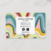 波カラフルモダンストライプミニマカッコいいリスト 名刺 (裏面)