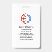 波カラフル及会社従業員写真テンプレートID バッジ (裏面)