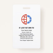 波カラフル及会社従業員写真テンプレートID バッジ (裏面)