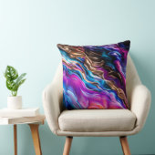 波カラフル抽象芸術アート クッション (椅子)