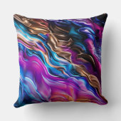 波カラフル抽象芸術アート クッション (裏面)