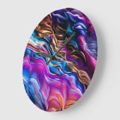 波カラフル抽象芸術時計 ラージ壁時計 (傾斜)