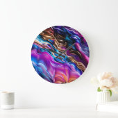 波カラフル抽象芸術時計 ラージ壁時計 (ホーム)