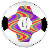 波カラフル模様 サッカーボール (回転)