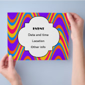 波カラフル模様 チラシ (手)