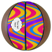 波カラフル模様 バスケットボール (縦)