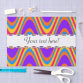 波カラフル模様 薄葉紙 (クラフト)