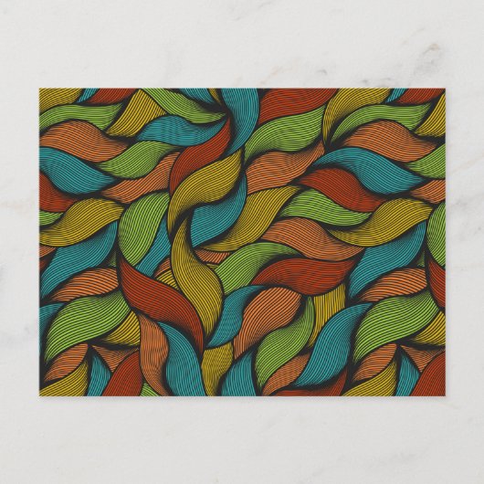 波カラフル波 ポストカード (正面)