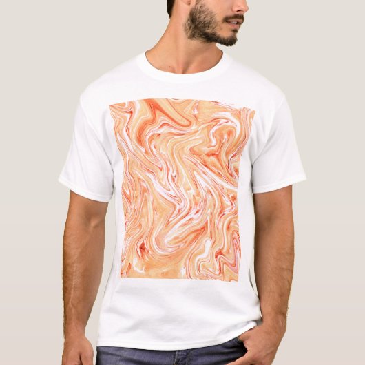波カラフル液テクス絵を描チャ Tシャツ (正面)