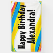 波カラフル生誕パーソナライズされた生日パーティバナー 横断幕 (縦)