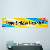 波カラフル生誕パーソナライズされた生日パーティバナー 横断幕 (トレードショー)